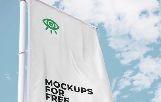 Vertical Flag Mockup - Mockups For Free