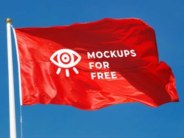 Free Waving Flag Mockup