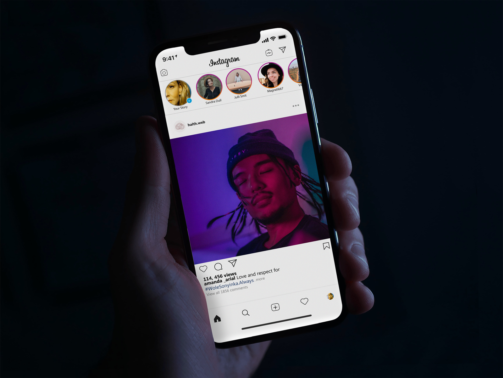 Download Iphonex Instagram Page Mockup Mockups For Free