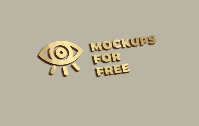 Download Golden 3D Logo Mockup - Mockups For Free