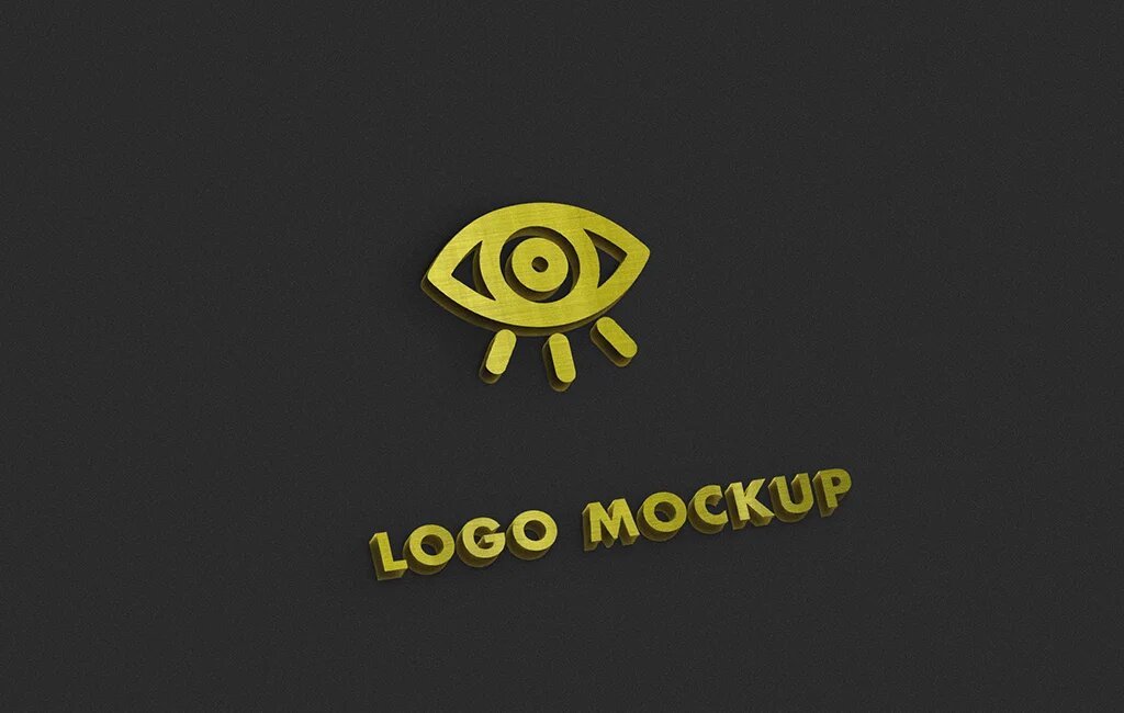 Download Golden 3D Logo Mockup - Mockups For Free