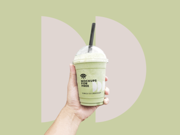 Free download smoothie cup mockup PSD file.