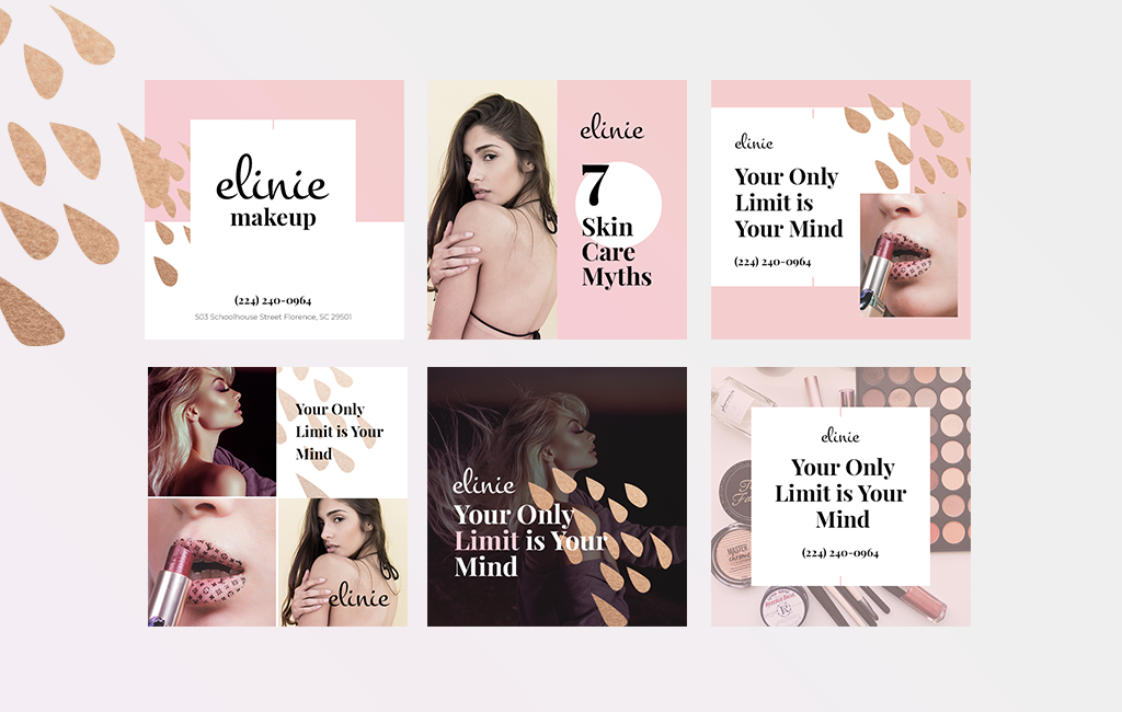 Elinie Beauty Instagram Post Template Psd Mockups For Free